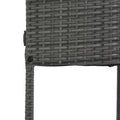 5 Pieces Outdoor Patio Wicker Bar Set, Bar Height Chairs With Non Slip Feet And Fixed Rope, Removable Cushion, Acacia Wood Table Top, Brown Wood And Gray Wicker Yes Gray Wicker