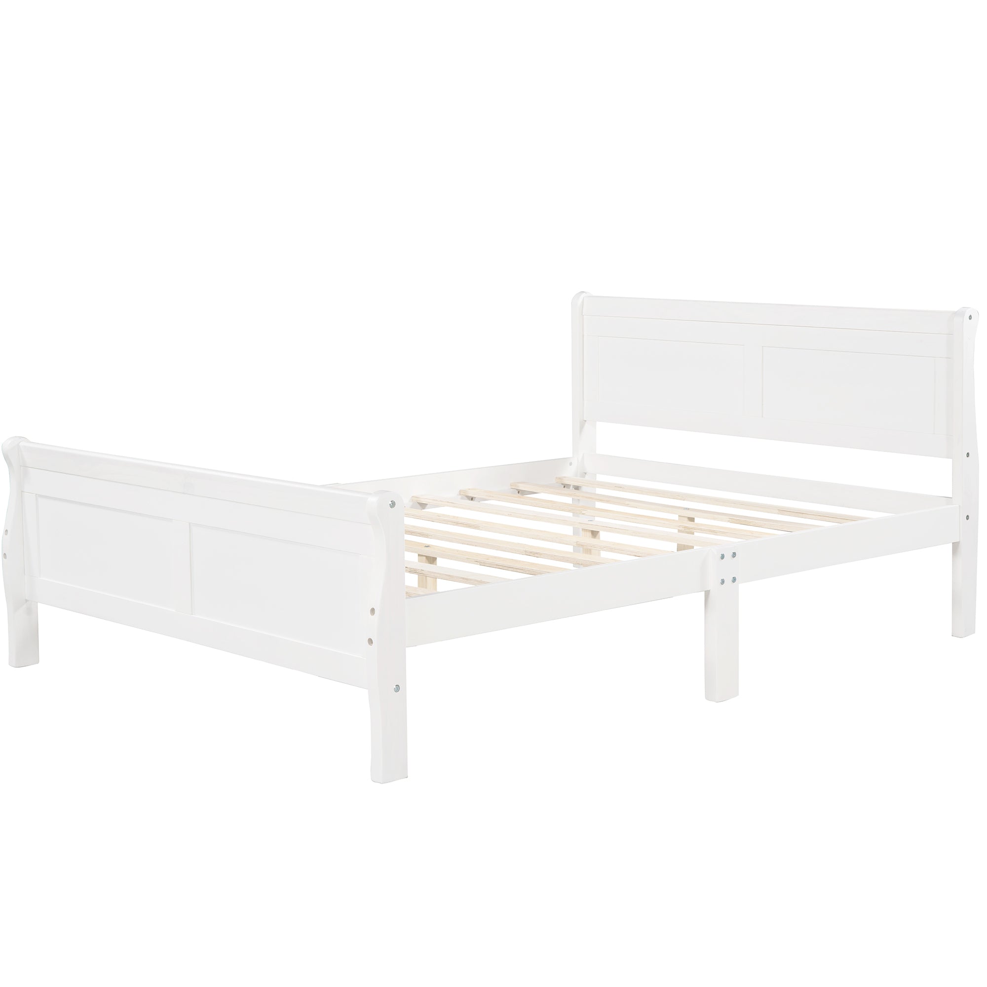 Queen Size Wood Platform Bed with Headboard and