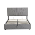 Full Size Upholstered Platform Bed With A Hydraulic Storage System Gray Gray Upholstered