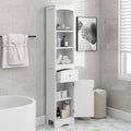 Tall Bathroom Cabinet, Freestanding Storage Cabinet With Drawer, Mdf Board, Adjustable Shelf, White White Mdf