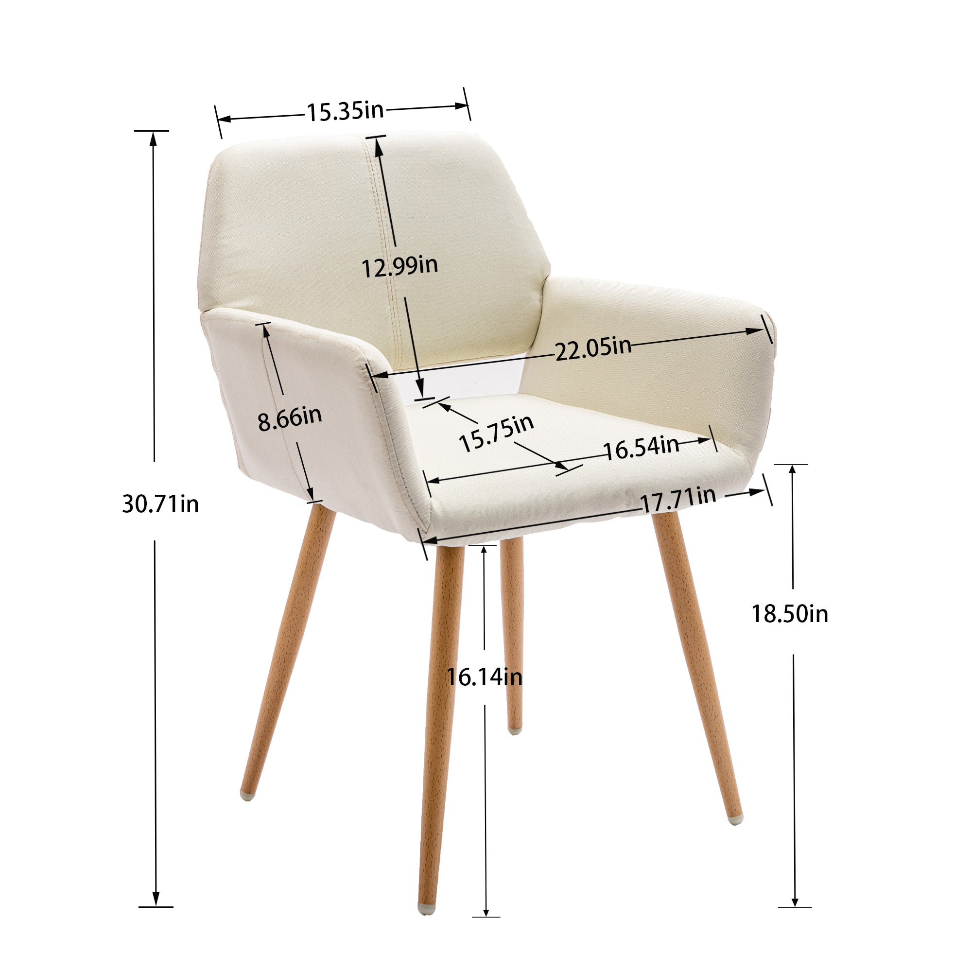 Hengming Small Modern Living Dining Room Accent Chairs beige-fabric