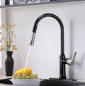 Pull Down Single Handle Kitchen Faucet With Accessories Matte Black Stainless Steel