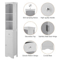 Tall Bathroom Cabinet, Freestanding Storage Cabinet white-mdf