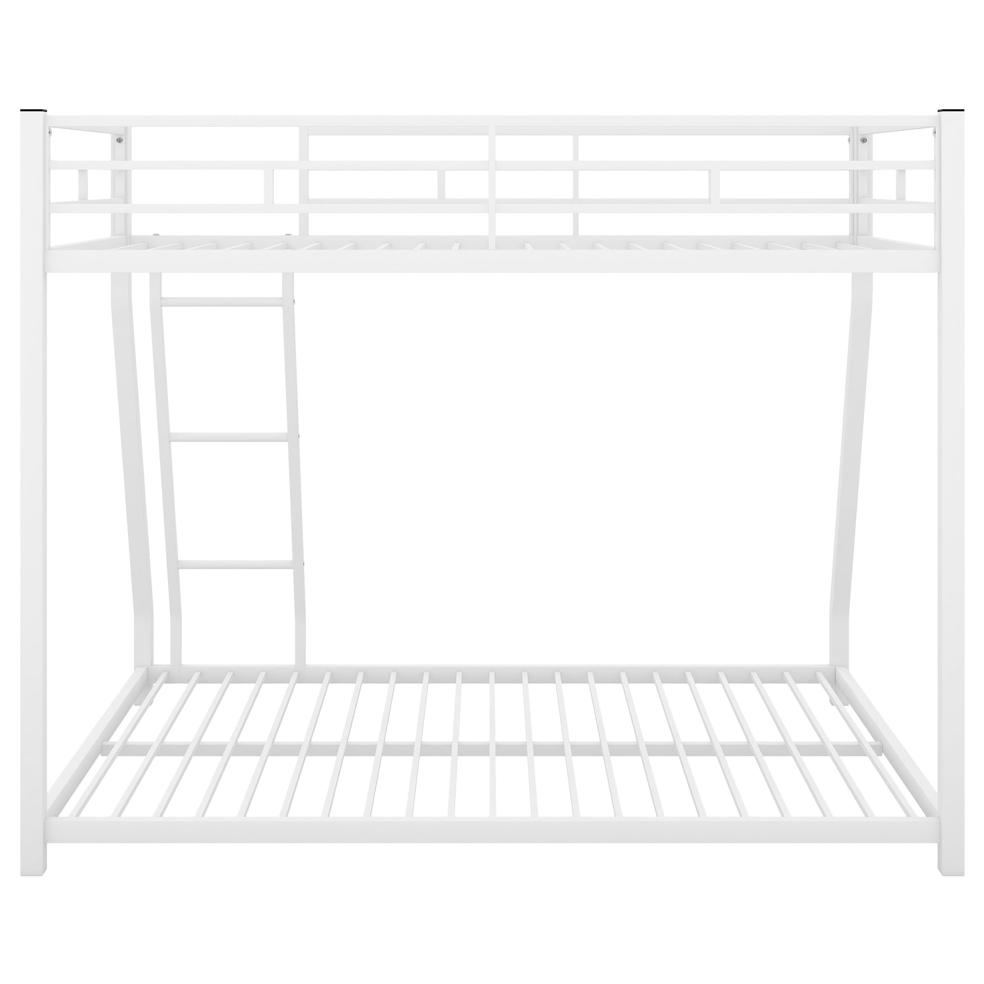 Metal Floor Bunk Bed, Twin Over Full,White Old Sku:Mf193244Aak White Metal