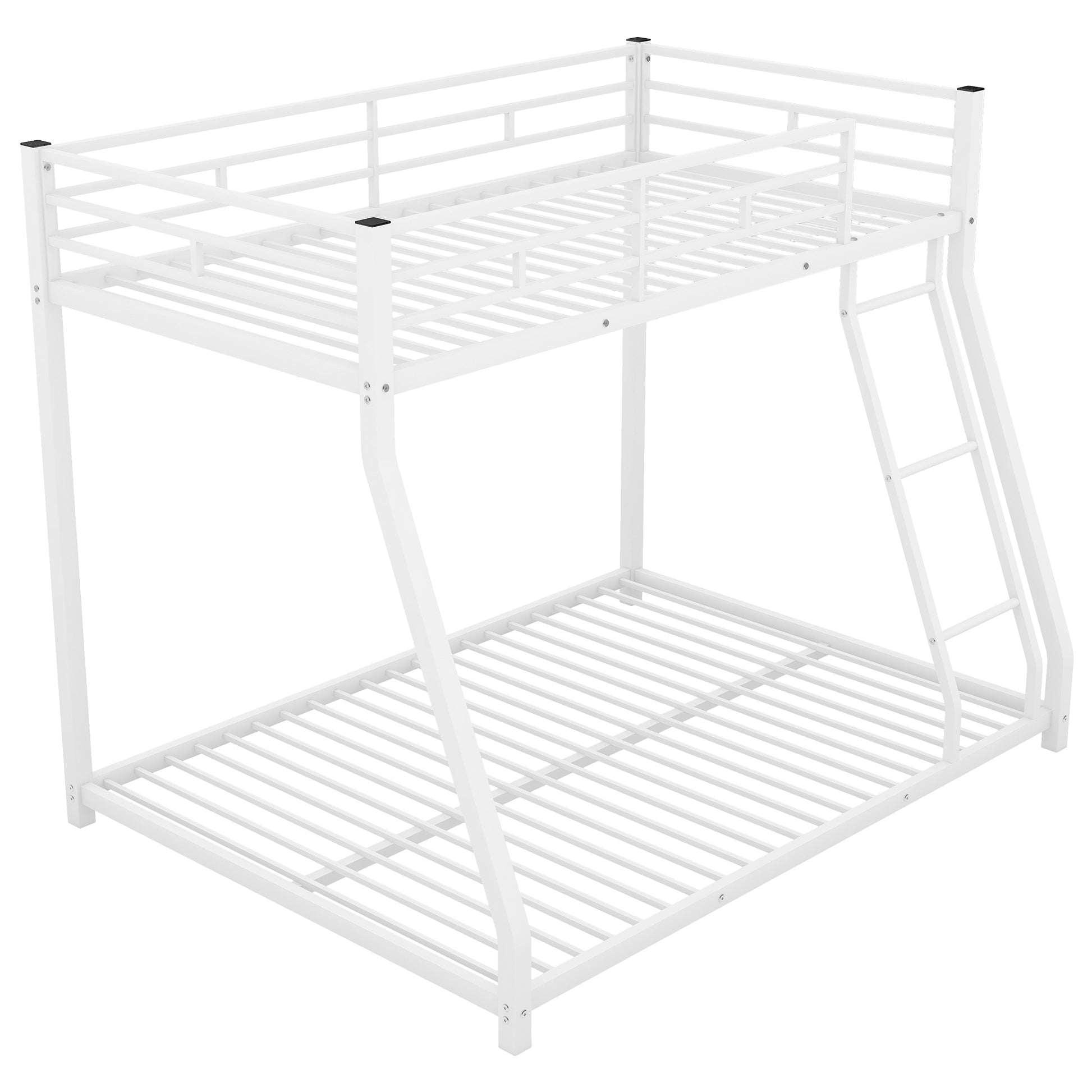 Metal Floor Bunk Bed, Twin Over Full,White Old Sku:Mf193244Aak White Metal