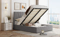 Full Size Upholstered Platform Bed With A Hydraulic Storage System Gray Gray Upholstered