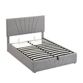 Full Size Upholstered Platform Bed With A Hydraulic Storage System Gray Gray Upholstered