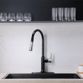 Pull Down Single Handle Kitchen Faucet With Accessories Matte Black Stainless Steel