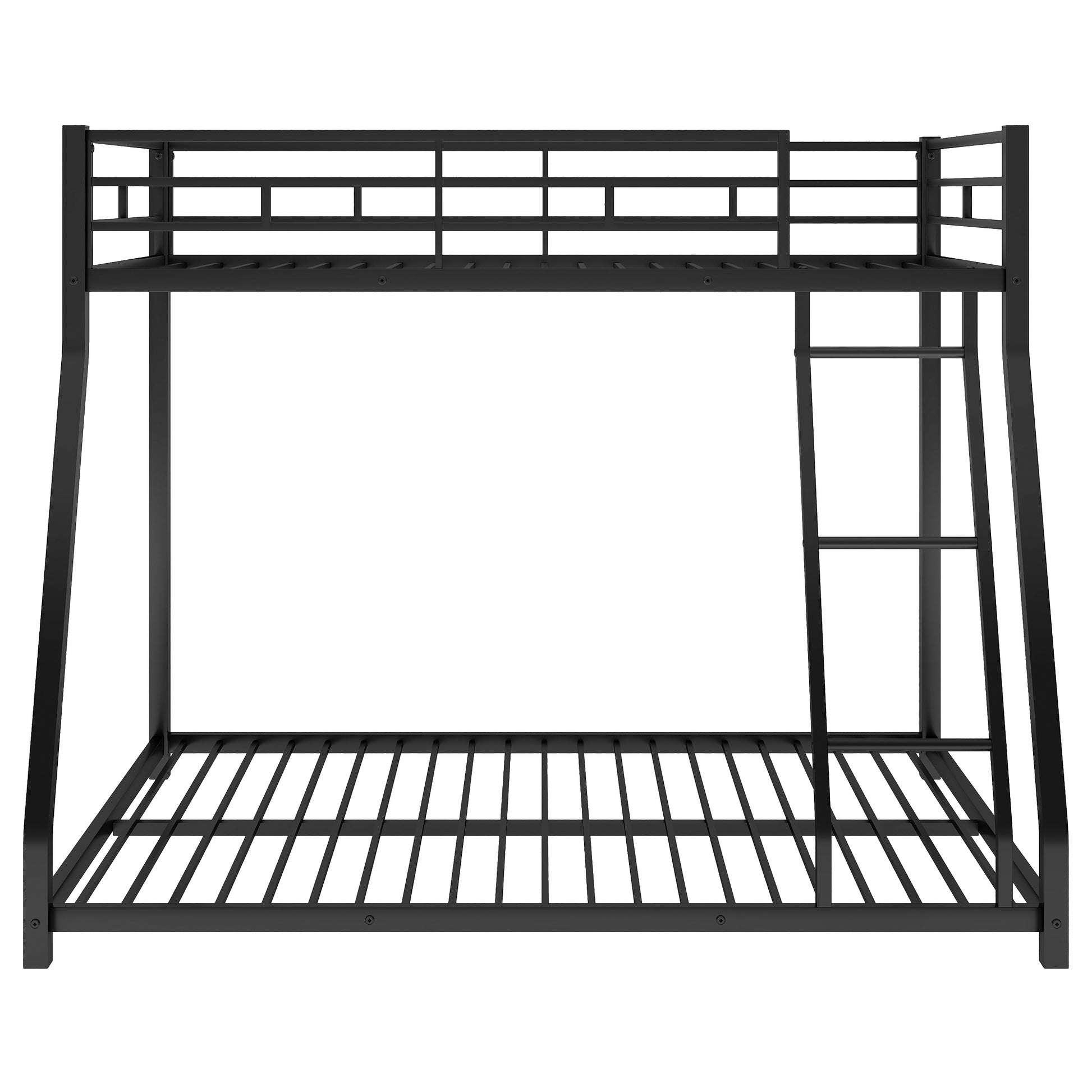 Metal Floor Bunk Bed, Twin Over Full,Black Old Sku:Mf193244Aab Black Metal