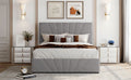 Full Size Upholstered Platform Bed With A Hydraulic Storage System Gray Gray Upholstered