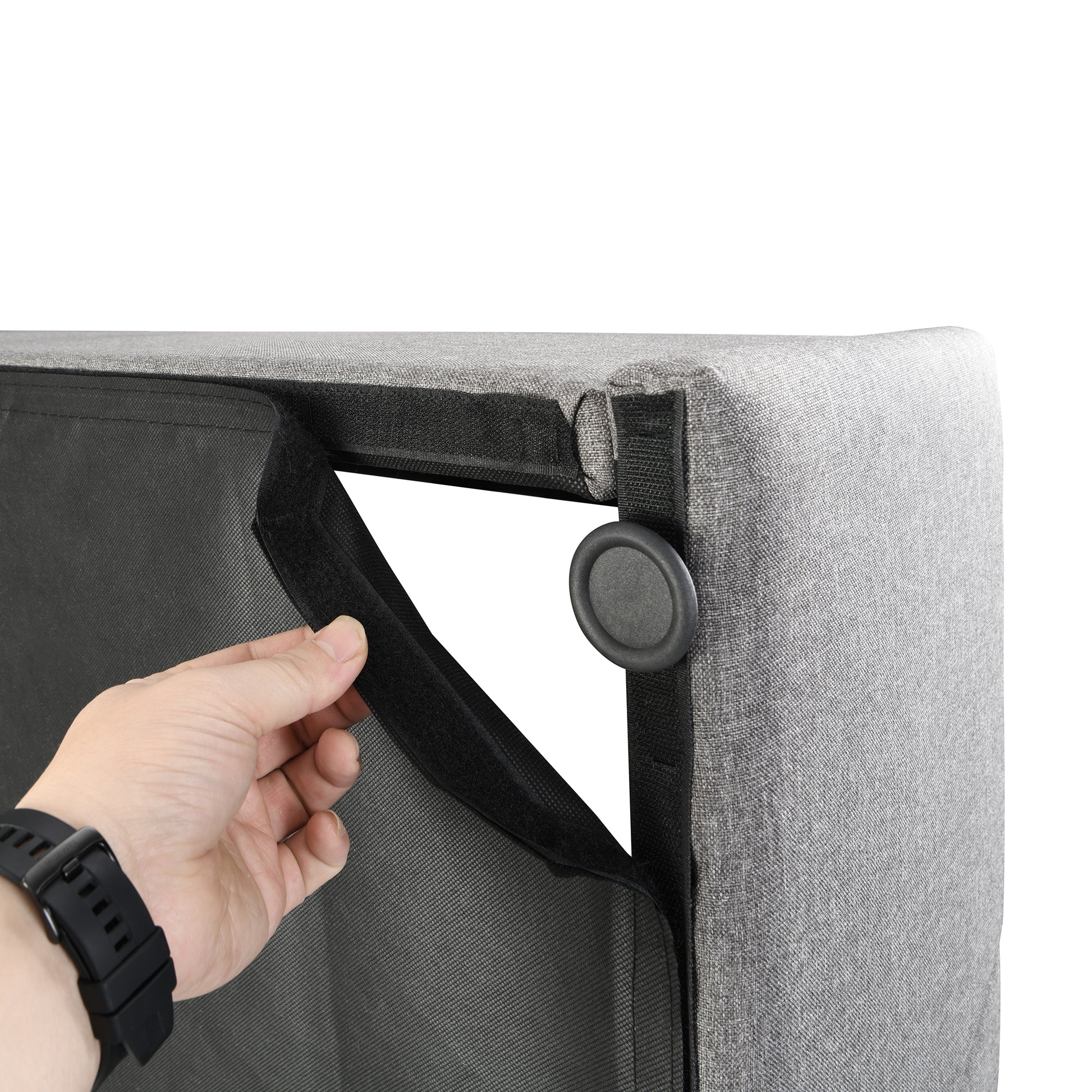 Full Size Upholstered Platform Bed With A Hydraulic Storage System Gray Gray Upholstered