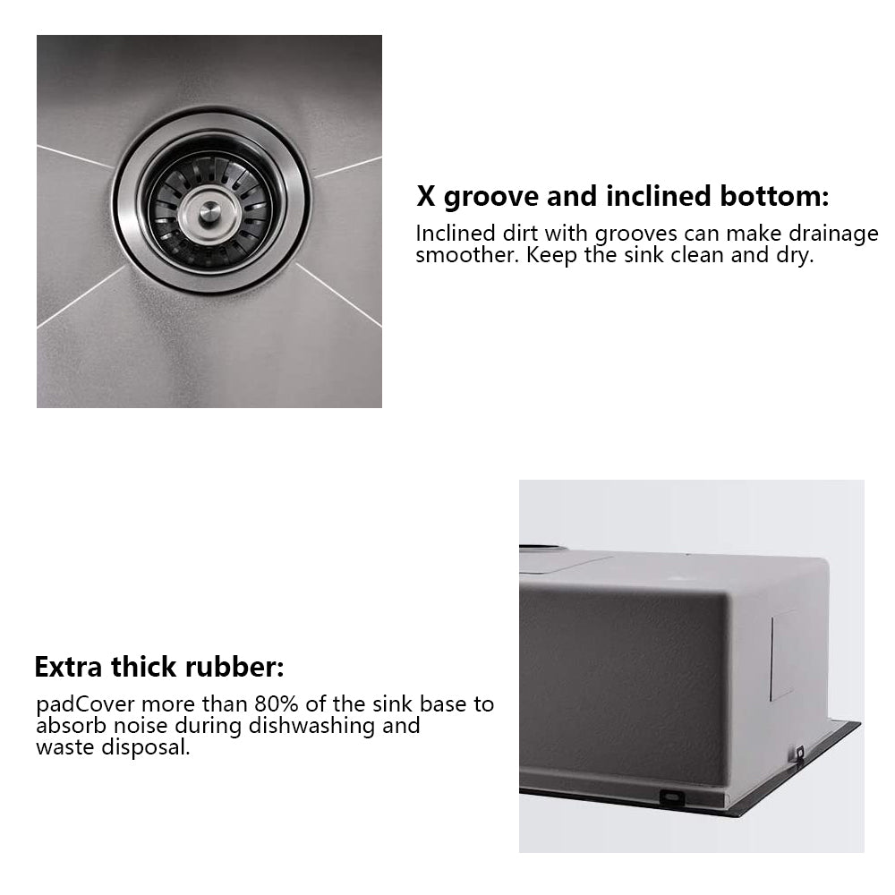 Workstation 33 Inch Drop In Kitchen Sink R10 Radius Stainless Steel Kitchen Sink Single Bowl With Intergrated Ledge & Accessories Pack Of 5 33"X22"X10" Matte Black Stainless Steel