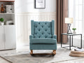 Coolmore Nursery Rocking Chair Upholstered Mid Century Modern Rocker Oversized Armchair For Living Room With Solid Wood Base Mint Green Mint Green Foam Polyester
