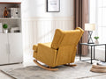 Coolmore Nursery Rocking Chair Upholstered Mid Century Modern Rocker Oversized Armchair For Living Room With Solid Wood Base Mustard Mustard Primary Living Space Foam Linen