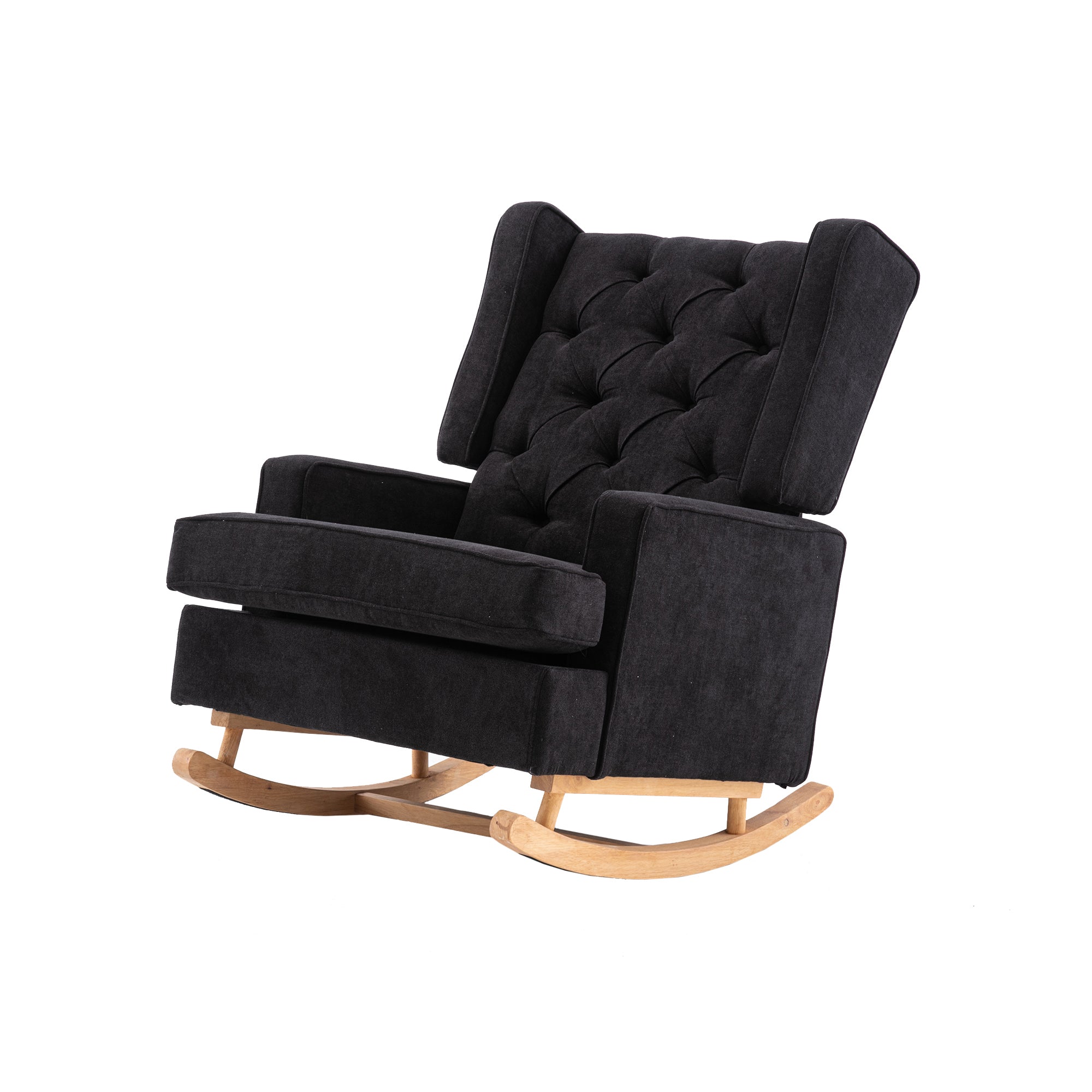COOLMORE living room Comfortable rocking chair accent black-polyester