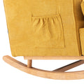 Coolmore Nursery Rocking Chair Upholstered Mid Century Modern Rocker Oversized Armchair For Living Room With Solid Wood Base Mustard Mustard Primary Living Space Foam Linen