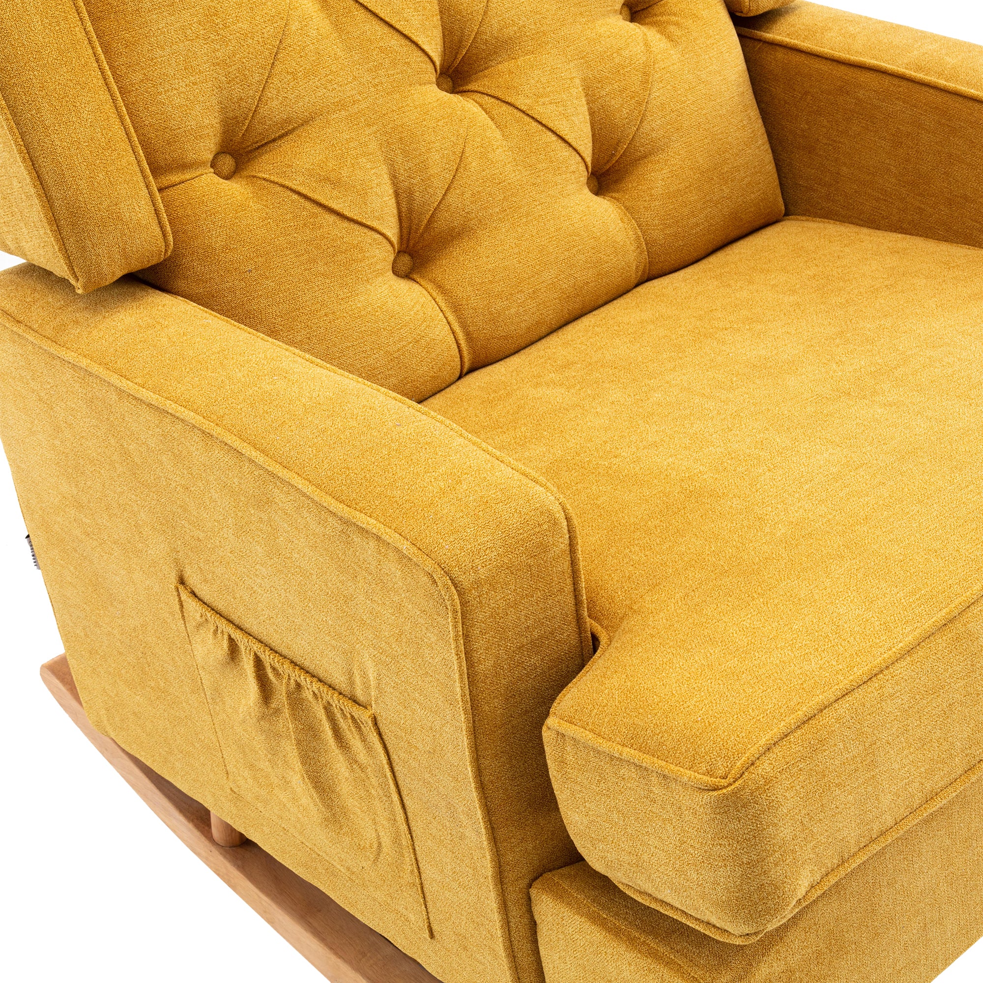 COOLMORE living room Comfortable rocking chair accent mustard-polyester