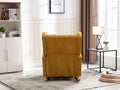 Coolmore Nursery Rocking Chair Upholstered Mid Century Modern Rocker Oversized Armchair For Living Room With Solid Wood Base Mustard Mustard Primary Living Space Foam Linen