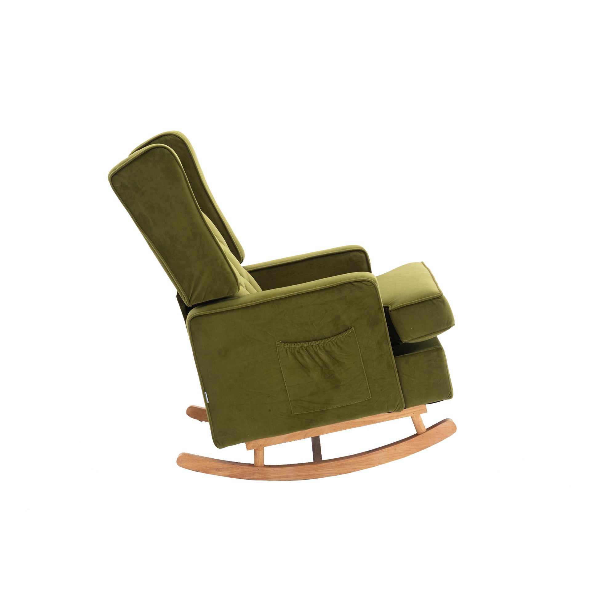 Coolmore Living Room Comfortable Rocking Chair Accent Chair Olive Polyester