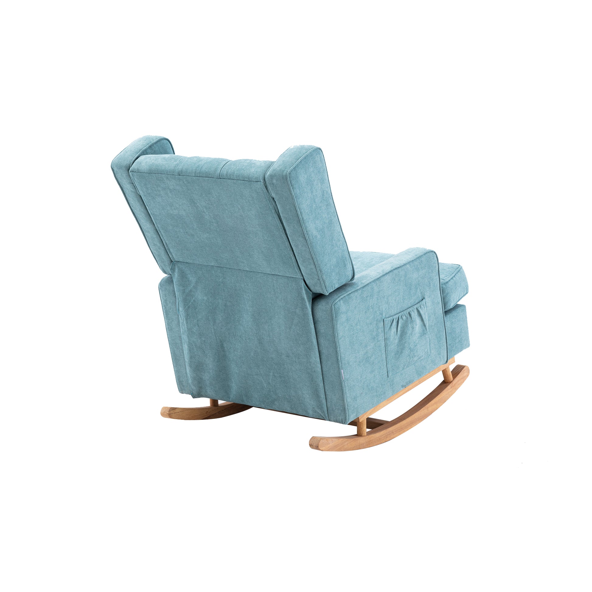 Coolmore Nursery Rocking Chair Upholstered Mid Century Modern Rocker Oversized Armchair For Living Room With Solid Wood Base Mint Green Mint Green Foam Polyester