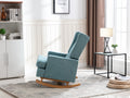 Coolmore Nursery Rocking Chair Upholstered Mid Century Modern Rocker Oversized Armchair For Living Room With Solid Wood Base Mint Green Mint Green Foam Polyester