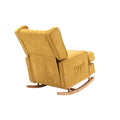 Coolmore Nursery Rocking Chair Upholstered Mid Century Modern Rocker Oversized Armchair For Living Room With Solid Wood Base Mustard Mustard Primary Living Space Foam Linen