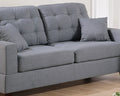 Living Room Furniture 2Pc Sofa Set Grey Polyfiber Tufted Sofa Loveseat W Pillows Cushion Couch Grey Wood Primary Living Space Tufted Back Contemporary,Modern Pine Square Arms Particle Board 4 Seat