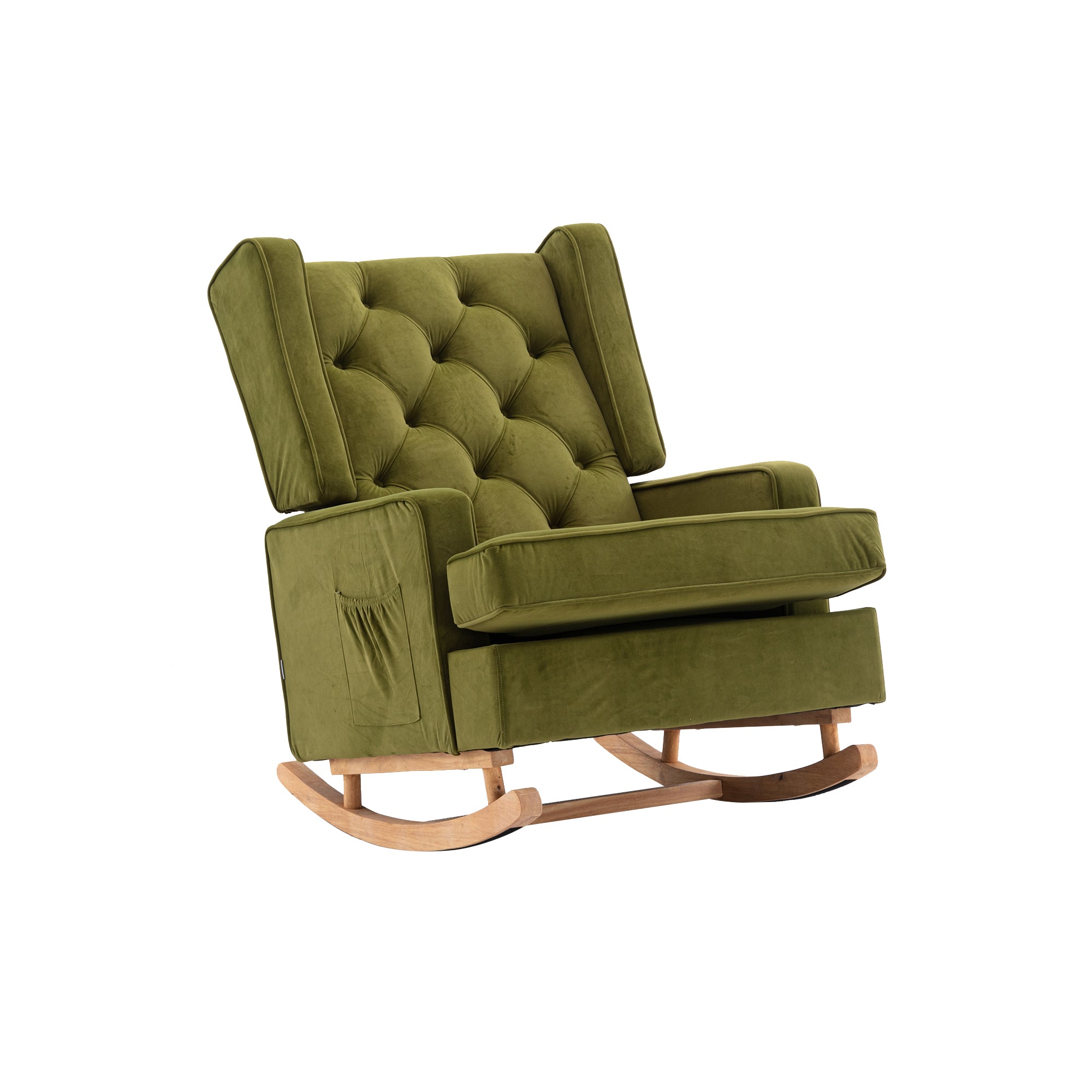 COOLMORE living room Comfortable rocking chair accent olive-polyester