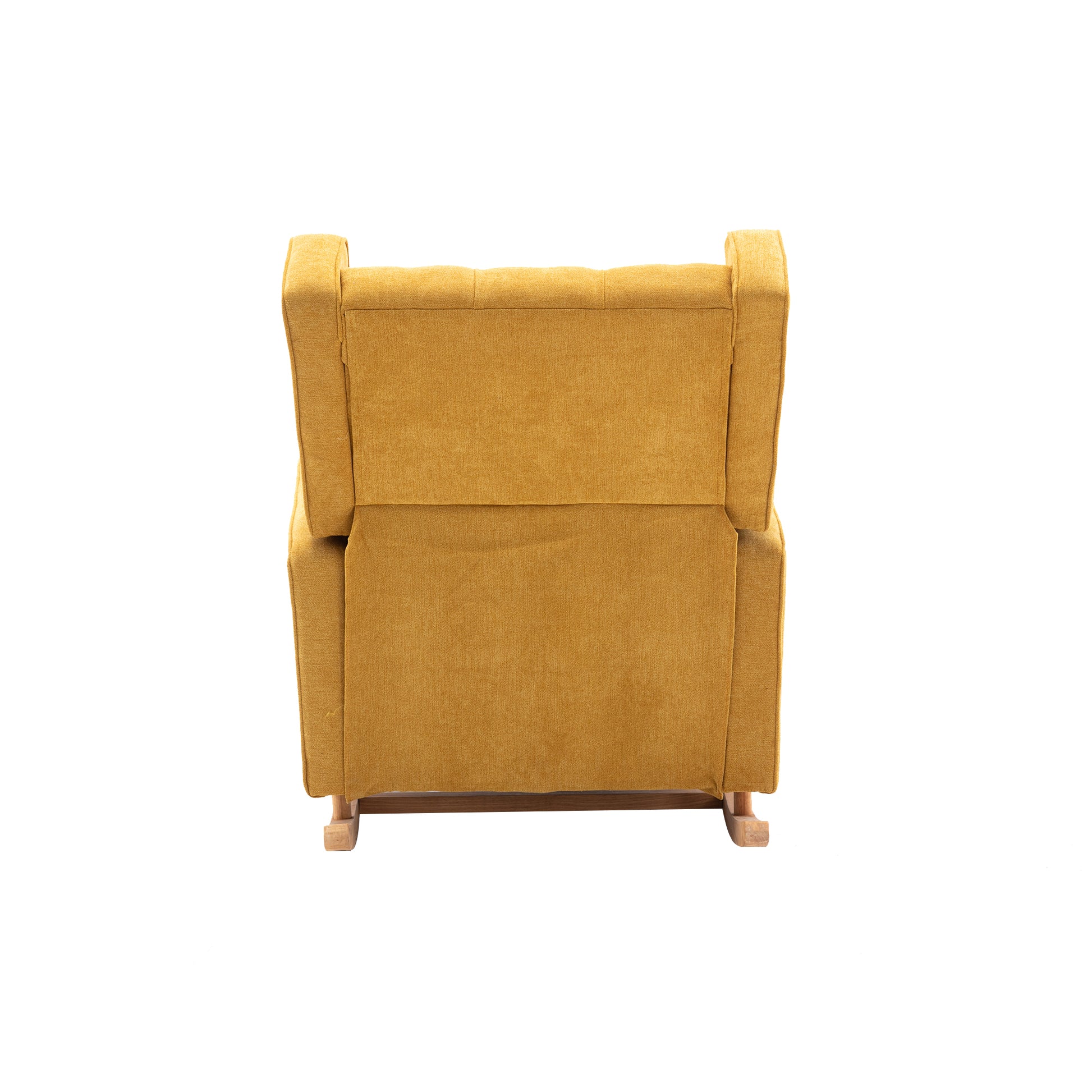 Coolmore Nursery Rocking Chair Upholstered Mid Century Modern Rocker Oversized Armchair For Living Room With Solid Wood Base Mustard Mustard Primary Living Space Foam Linen