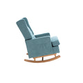 Coolmore Nursery Rocking Chair Upholstered Mid Century Modern Rocker Oversized Armchair For Living Room With Solid Wood Base Mint Green Mint Green Foam Polyester