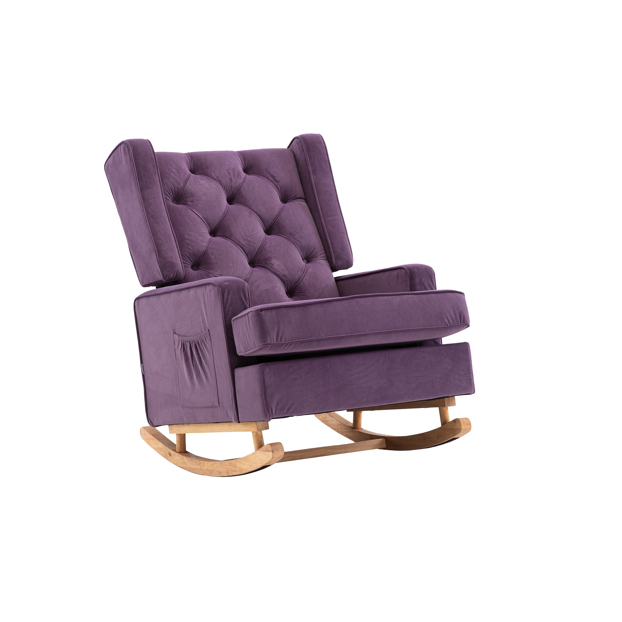 COOLMORE living room Comfortable rocking chair accent purple-polyester