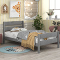 Twin Bed With Headboard And Footboard,Grey Grey Pine