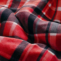 Plaid Flannel Sherpa Throw Blanket 2 Pack Set of 2 red-polyester
