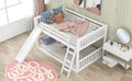 Full Over Full Bunk Bed With Convertible Slide And Ladder, White White Pine