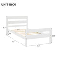 Twin Bed With Headboard And Footboard,White Twin White Pine