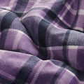 Plaid Flannel Sherpa Throw Blanket 2 Pack Set of 2 purple-polyester