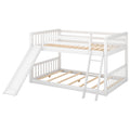 Full Over Full Bunk Bed With Convertible Slide And Ladder, White White Pine