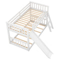 Twin Over Twin Bunk Bed With Convertible Slide And Ladder, White White Pine