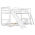 Twin Over Twin Bunk Bed With Convertible Slide And Ladder, White White Pine