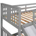 Twin Over Twin Bunk Bed With Slide And Ladder, Gray Old Sku Lp000108Aae Gray Solid Wood