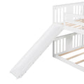 Twin Over Twin Bunk Bed With Slide And Ladder, White Old Sku Lp000108Aak White Solid Wood