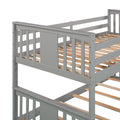Twin Over Twin Bunk Bed With Ladder, Gray Old Sku:Lp000107Aae Gray Solid Wood