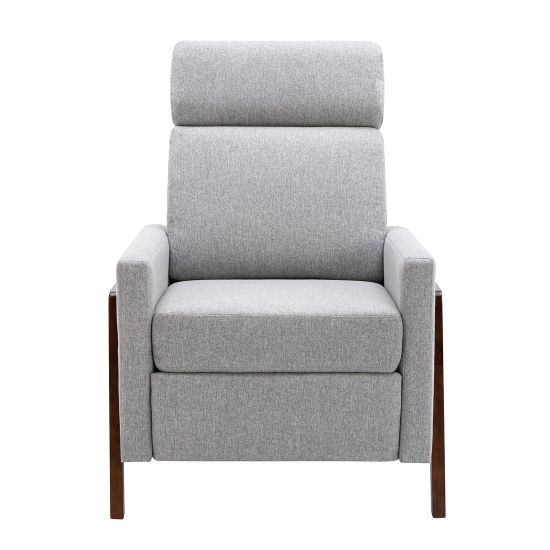 Set Of Two Wood Framed Upholstered Recliner Chair Adjustable Home Theater Seating With Thick Seat Cushion And Backrest Modern Living Room Recliners,Gray Gray Linen