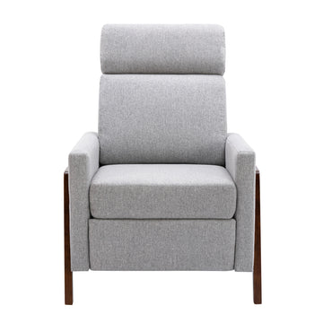 Set Of Two Wood Framed Upholstered Recliner Chair Adjustable Home Theater Seating With Thick Seat Cushion And Backrest Modern Living Room Recliners,Gray Gray Linen