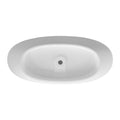 1400Mm Free Standing Artificial Stone Solid Surface Bathtub White Oval Bathroom Freestanding Tubs Matte Less Than 59 In Classic,Luxury,Modern Soaking Center Solid Surface Solid Surface