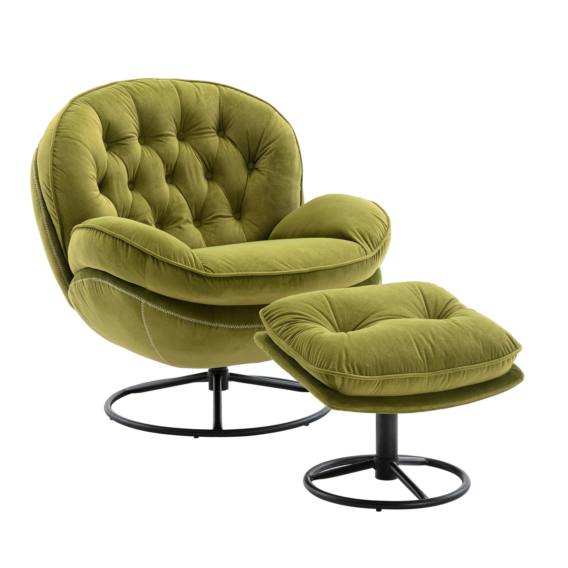 Accent Chair Tv Chair Living Room Chair With Ottoman Fruit Green Green Foam Upholstered