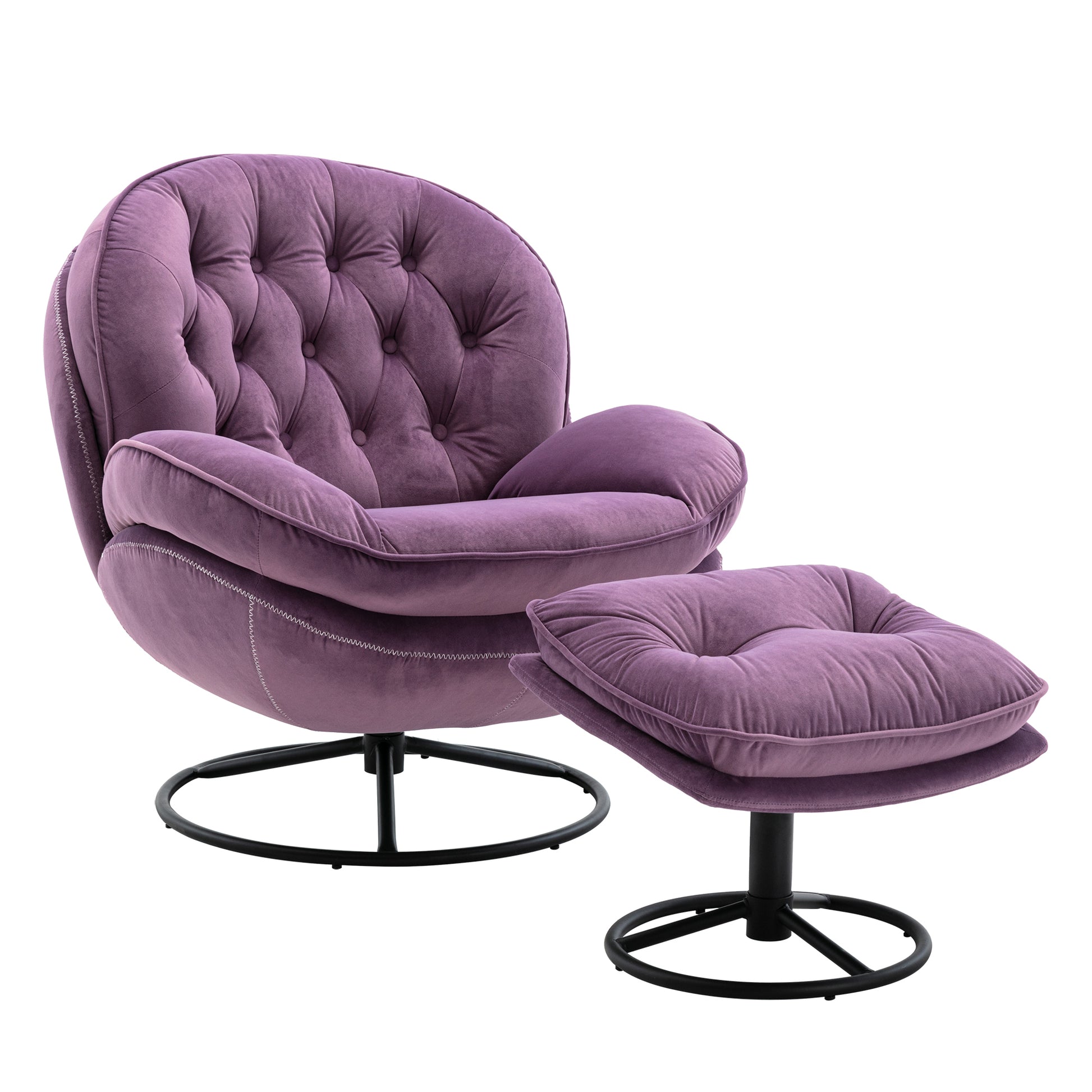 Accent Chair Tv Chair Living Room Chairwith Ottoman Purple Purple Foam Upholstered