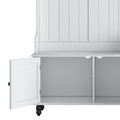 Hall Tree With 4 Hookscoat Hanger, Entryway Bench, Storage Bench, 3 In 1 Design, 40Inch, For Entrance, Hallway White White Particle Board