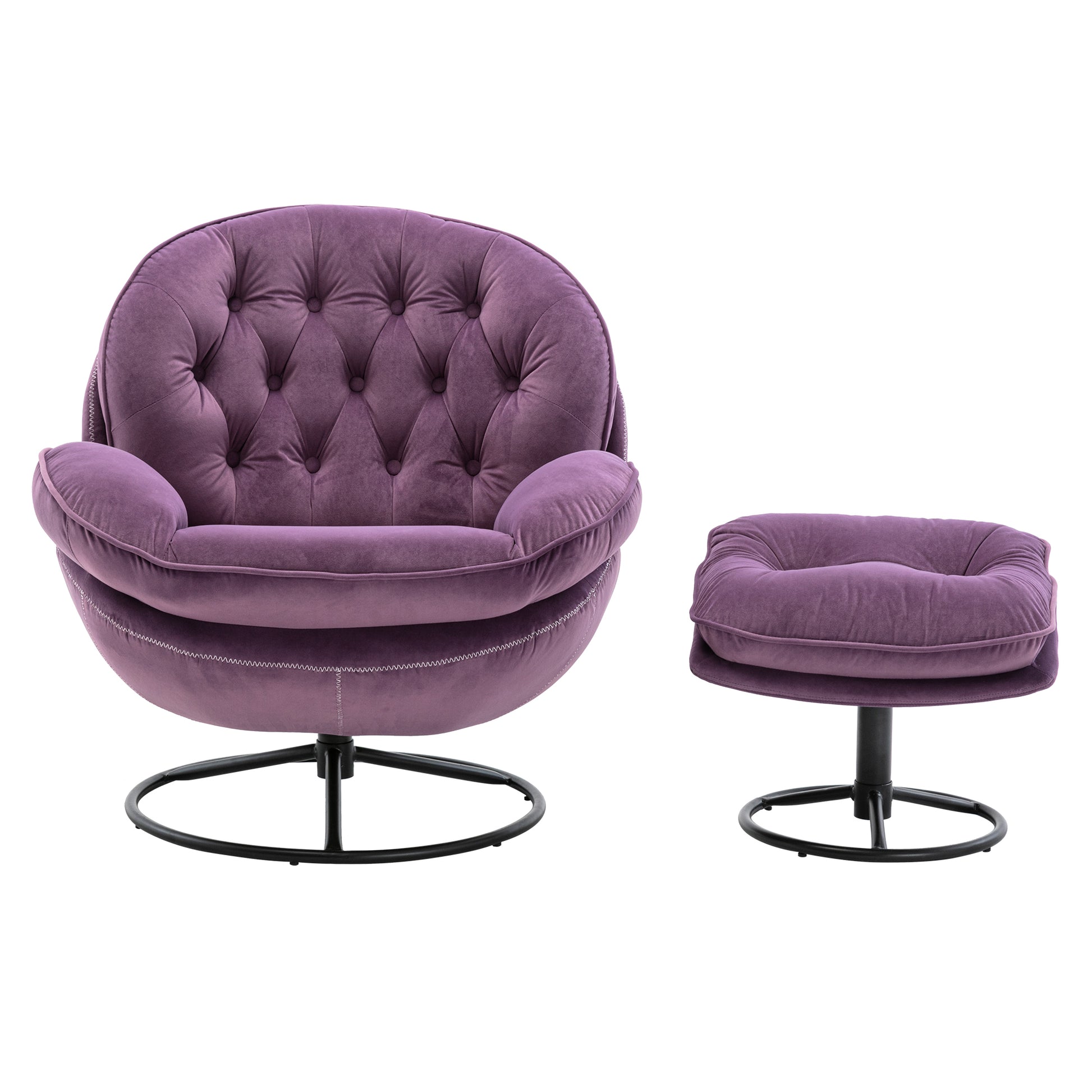 Accent Chair Tv Chair Living Room Chairwith Ottoman Purple Purple Foam Upholstered