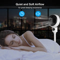 Circulating Stand Fan For Home Bedroom With Remote, Standing Fans Ocillation 70 , Pedestal Fan 3 Speeds,3 Modes,15Hour Timing, Led Display, For Indoor, Bedroom And Home Office, 7 Inch,White White Plastic